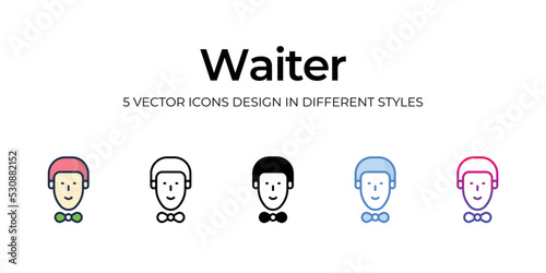 waiter icons set vector illustration. vector stock,