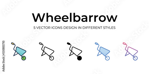 wheelbarrow icons set vector illustration. vector stock,