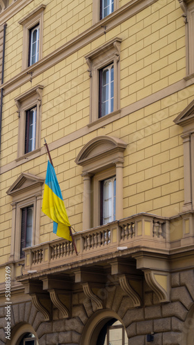 Ukraine flag in Rom