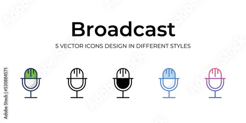 broadcast icons set vector illustration. vector stock,