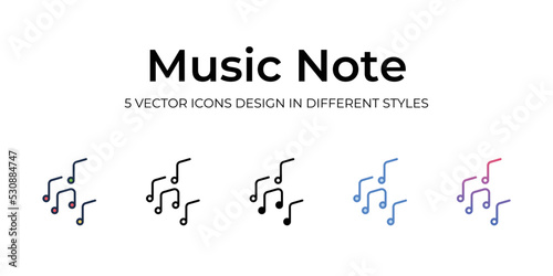 music note icons set vector illustration. vector stock,