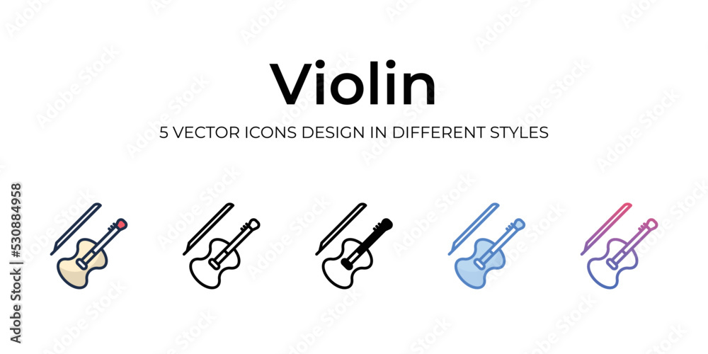 violin icons set vector illustration. vector stock,
