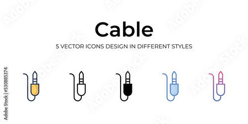 cable icons set vector illustration. vector stock,