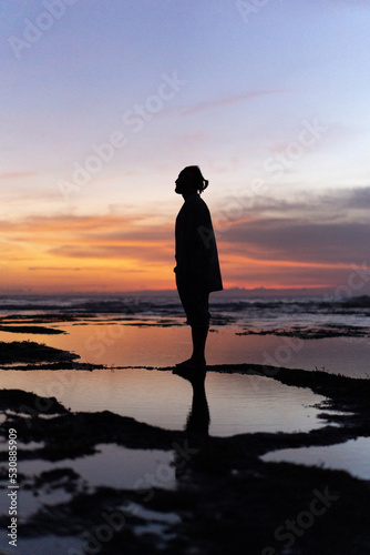 Man in a bandana on the ocean, lifestyle.