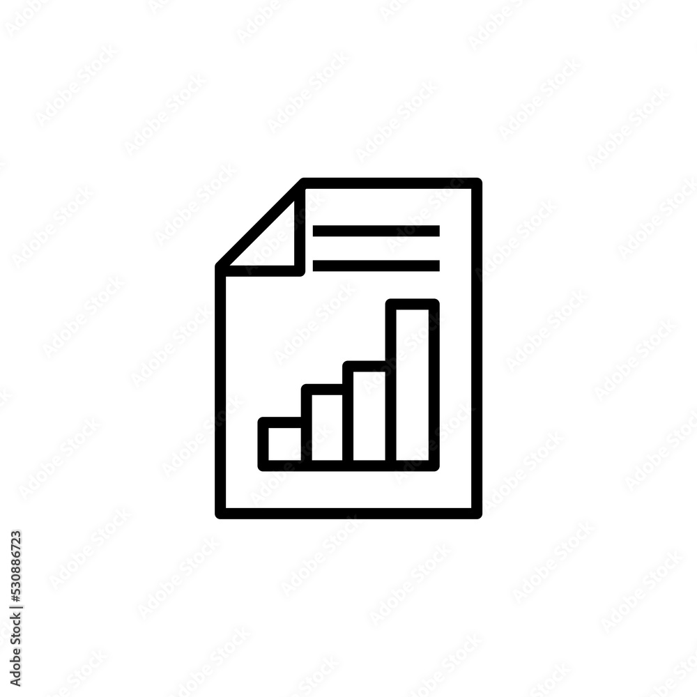 Report line icon isolated on white background Report line icon isolated on white background