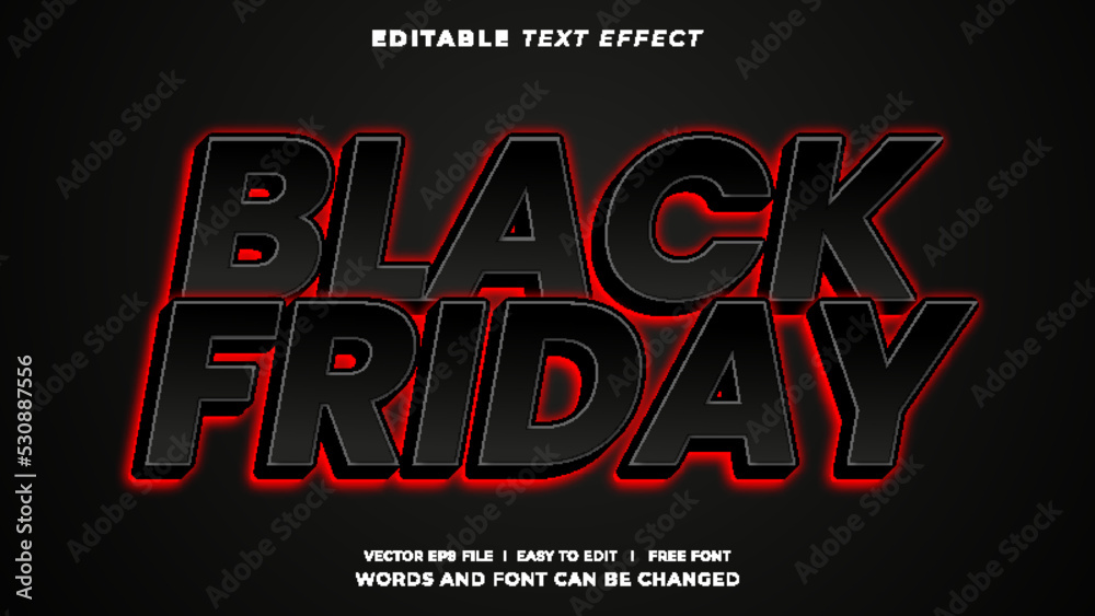Black friday sale promotion editable text style effect
