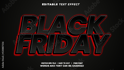 Black friday sale promotion editable text style effect