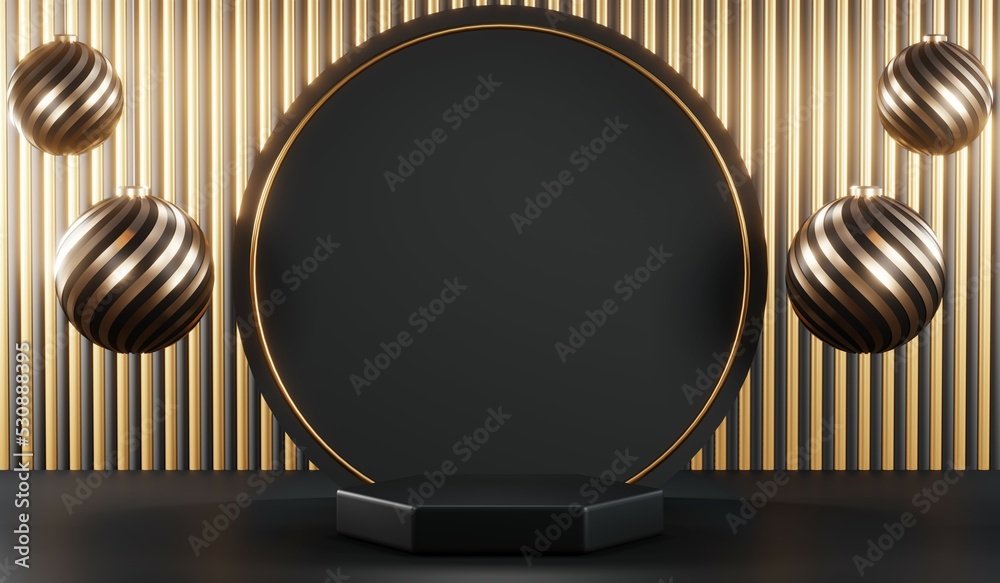 3D rendering of blank product background for cream cosmetics Modern black podium background 3D rendering of blank product background for cream cosmetics Modern black podium background