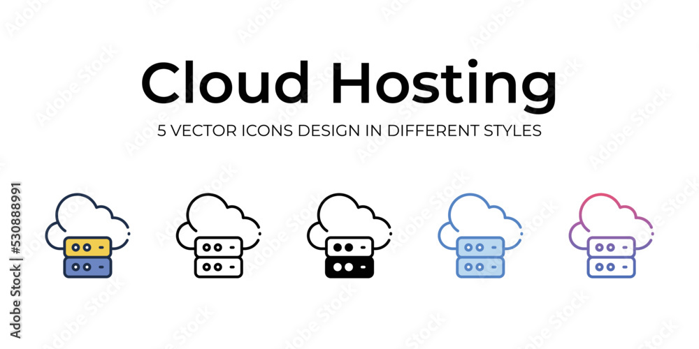 cloud hosting icons set vector illustration. vector stock, cloud hosting icons set vector illustration. vector stock,