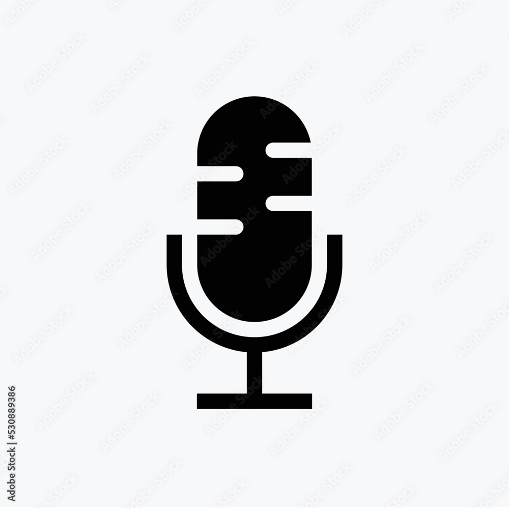 Mic Icon Design Vector Template Illustration Mic Icon Design Vector Template Illustration