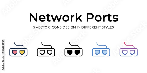 network ports icons set vector illustration. vector stock,