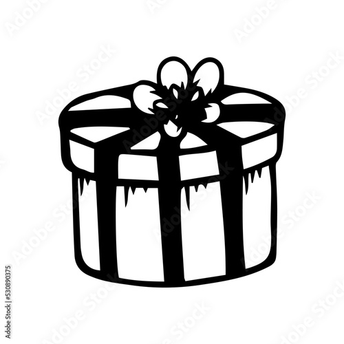 Linear doodle boxes in holiday packaging. Vector graphics.