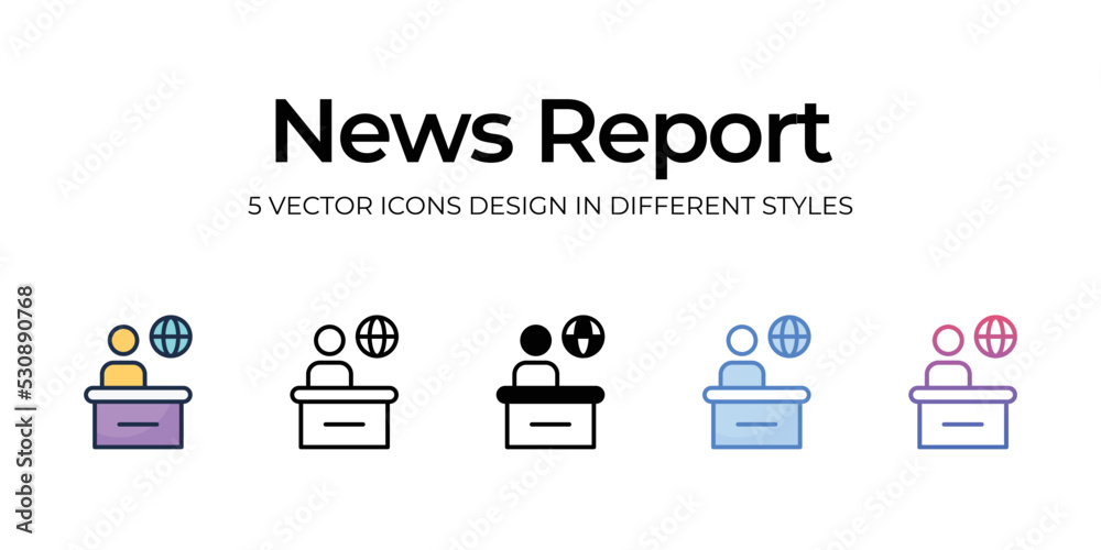 news report icons set vector illustration. vector stock, news report icons set vector illustration. vector stock,