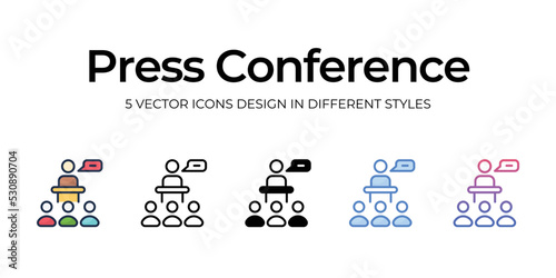 press conference icons set vector illustration. vector stock,