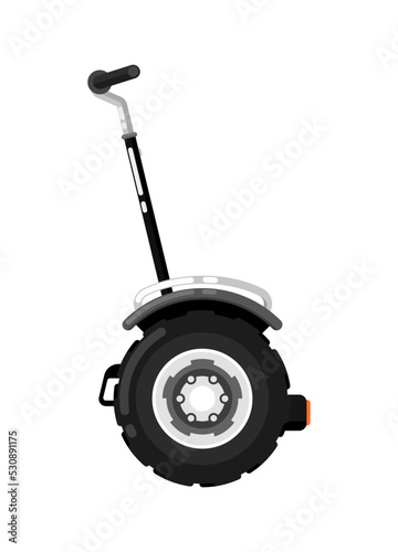 City gyroscooter isolated icon in flat design. Modern auto vehicle, outdoor people transportation and travel activity vector illustration.