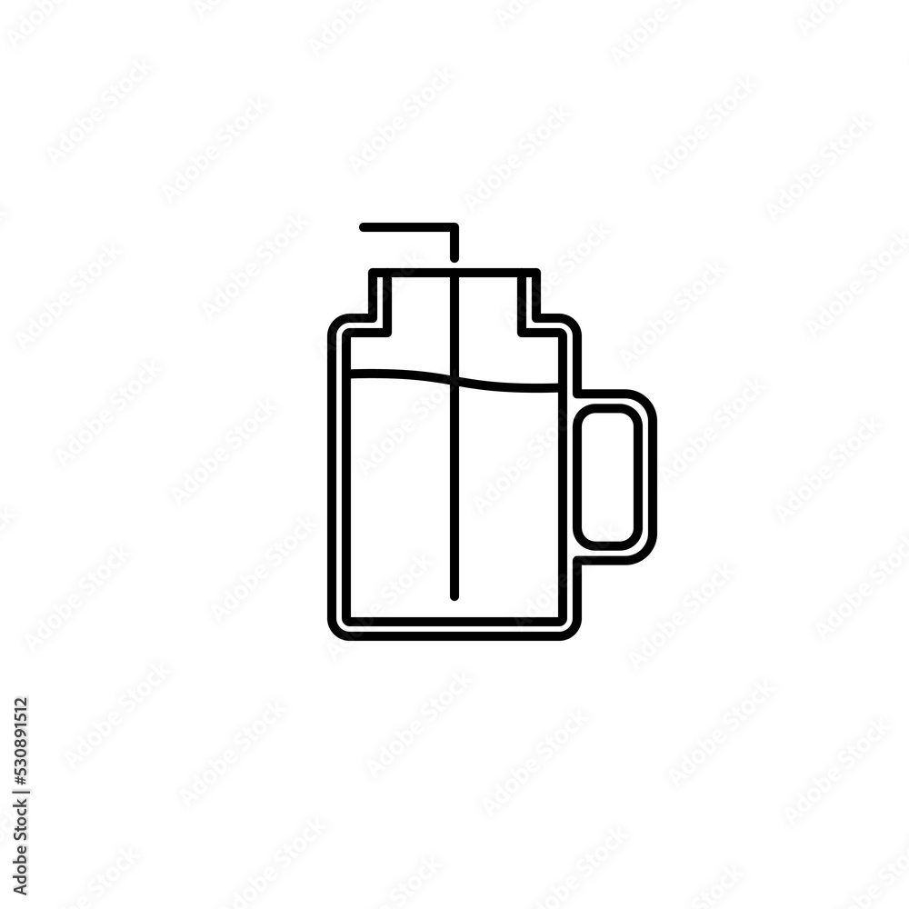 mug glass jar icon with straw on white background. simple, line, silhouette and clean style. black and white. suitable for symbol, sign, icon or logo mug glass jar icon with straw on white background. simple, line, silhouette and clean style. black and white. suitable for symbol, sign, icon or logo