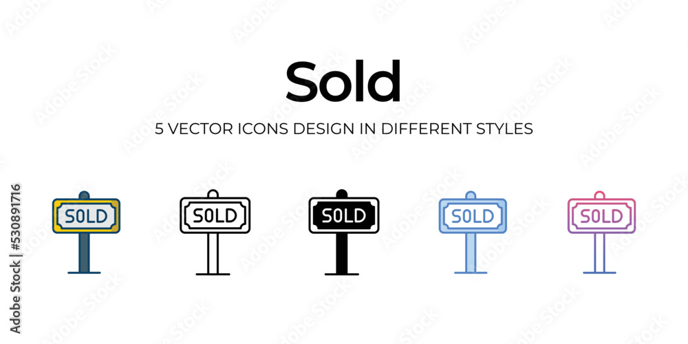 sold icons set vector illustration. vector stock,