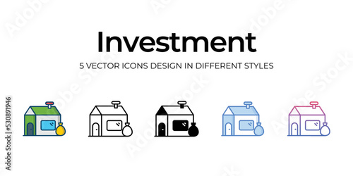 investment icons set vector illustration. vector stock,