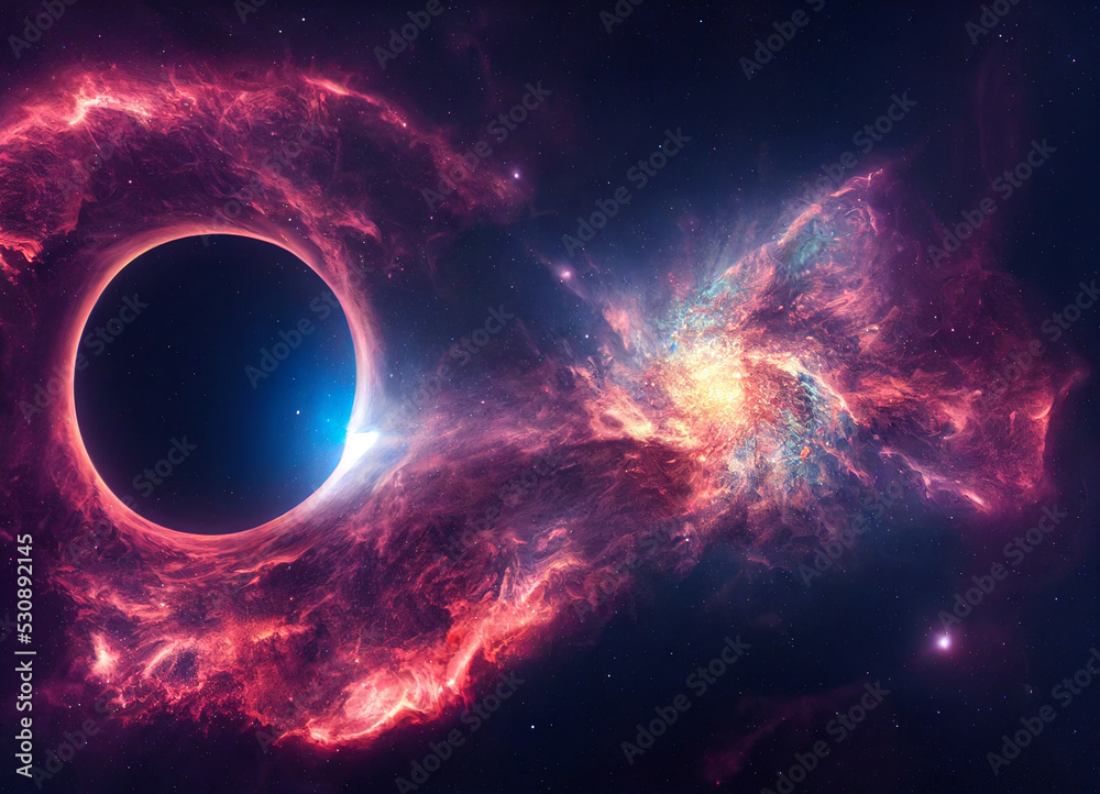 Obraz premium Nebula spiraling around a black hole