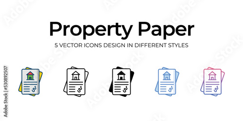 property paper icons set vector illustration. vector stock,