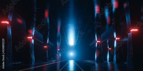 Obraz na plátně 3d rendering sci fi scene illustration