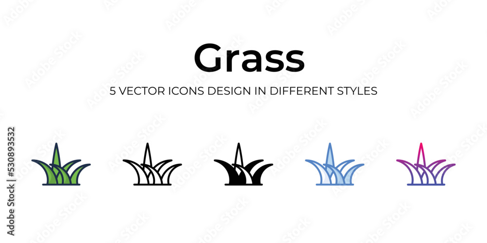 grass icons set vector illustration. vector stock,