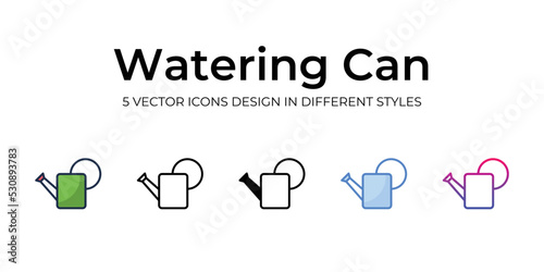 watering can icons set vector illustration. vector stock,