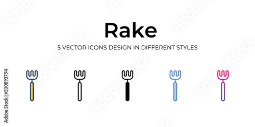rake icons set vector illustration. vector stock,