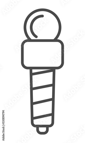 Professional news microphone icon vector illustration isolated on white background. World breaking news, interview equipment, mass media linear pictogram.