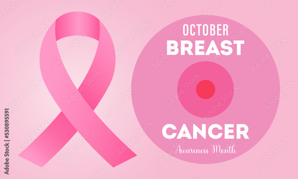 Breast cancer awareness month in october. Realistic pink ribbon symbol. Template for banner, card, background. Vector illustration. Breast cancer awareness month in october. Realistic pink ribbon symbol. Template for banner, card, background. Vector illustration.