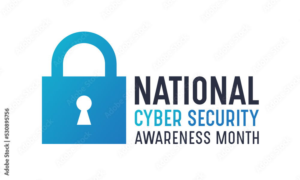 National cyber security awareness month is observed every year in october. Cyber security banner vector isolated on white background. Concept design for poster, greeting card and banner website. National cyber security awareness month is observed every year in october. Cyber security banner vector isolated on white background. Concept design for poster, greeting card and banner website.