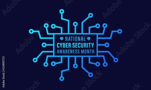 National cyber security awareness month is observed every year in october. Cyber security banner vector isolated on background. Concept design for poster, greeting card and banner website.