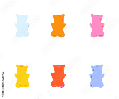 Mixed candy vector. Assorted fun size Halloween candy