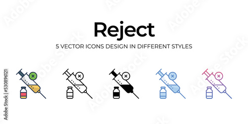 reject icons set vector illustration. vector stock,