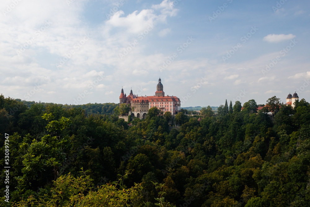 View of Ksiaz Castle near Walbzych, Lower Silesia, Poland. September 2022