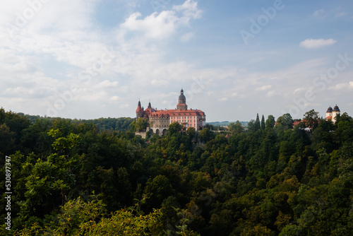 View of Ksiaz Castle near Walbzych, Lower Silesia, Poland. September 2022