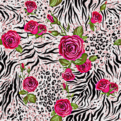 seamless floral pattern lion pattern 