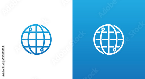 Global Tech Logo Concept sign symbol icon Element Design. Technology Logotype. Vector illustration template