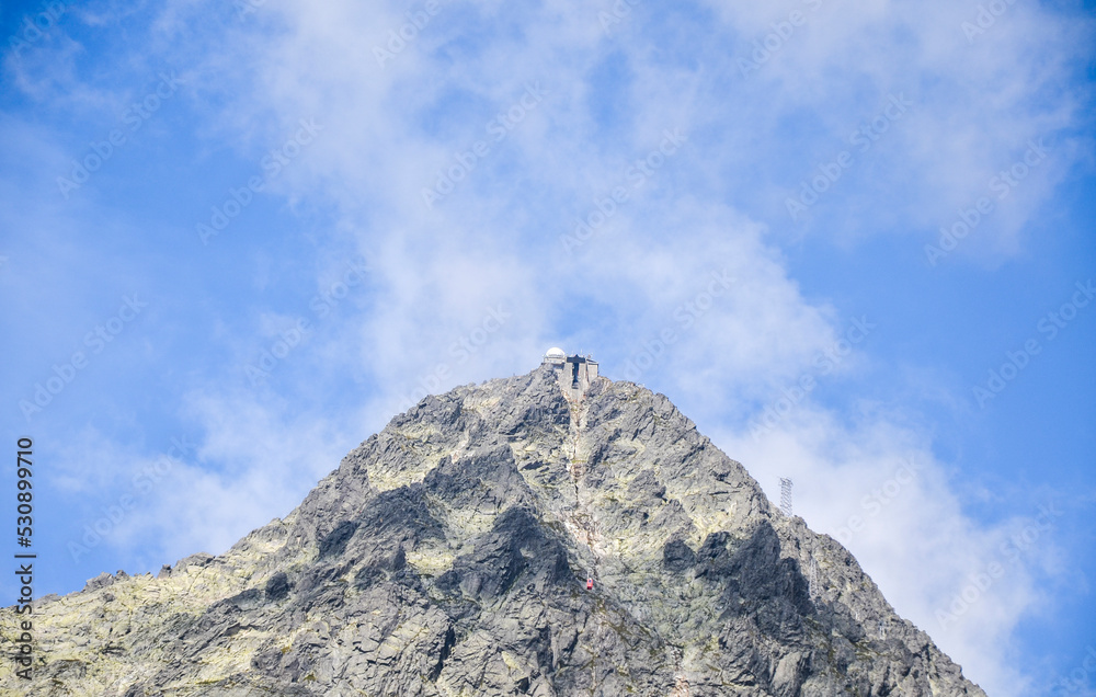 Lomnicky peak with Observatory on the top. Second highest peak in the High Tatras Slovakia