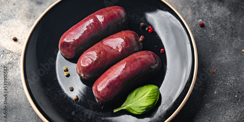 black pudding sausage bloody meat meal food snack on the table copy space food background 