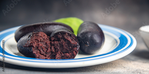 black pudding sausage bloody meat meal food snack on the table copy space food background  photo