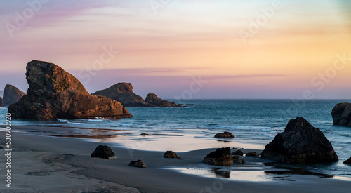 Sunset on Myer's Beach, Oregon