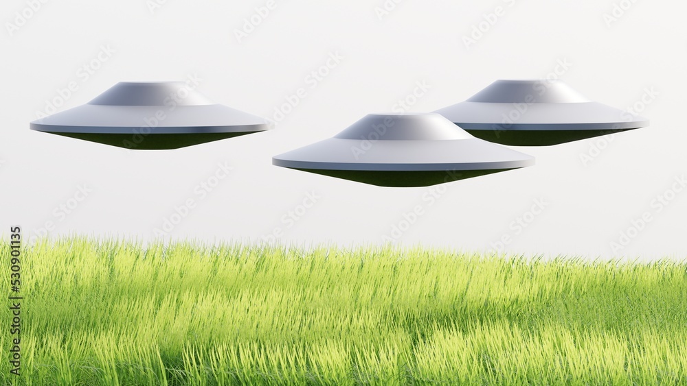 flying saucer ufo 3d representation, extraterrestrial flying aliens ...