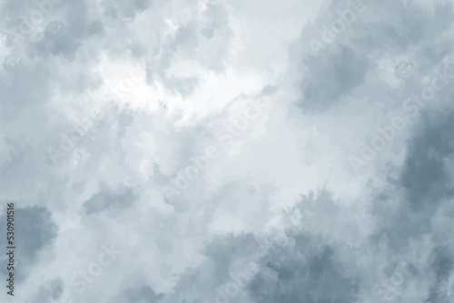 Abstract gray sky watercolor background. Grey water splash. Watercolour texture on white paper background. Grunge pattern. Abstract watercolor light illustration