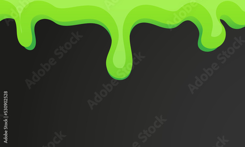 Slime background border frame and green mucus halloween. Ooze or goo poison splash drip and jelly vector illustration. Cartoon liquid sludge and toxic sticky blob. Slimy phlegm gelatin and spooky snot