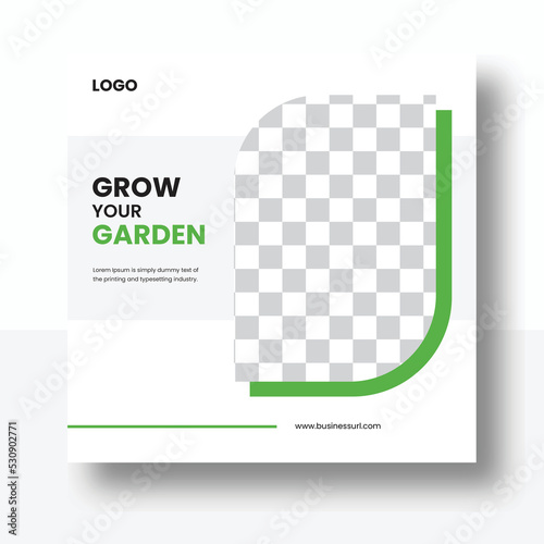 Social media post template design, Instagram post template, lawn garden and farming, facebook post template, social media post 