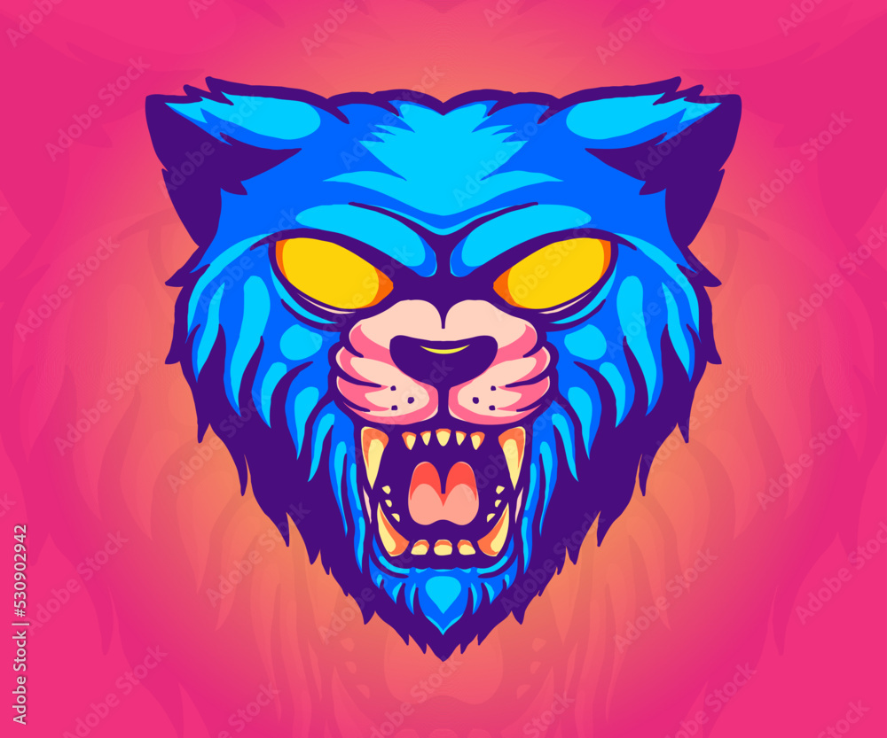wolf head illustration for your merchandise or business
