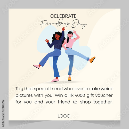 Celebrate friendship day-weird pictures -vector card design