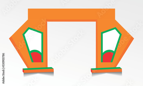 Exhibition stand gate entrance vector with for mock up event display, arch design
