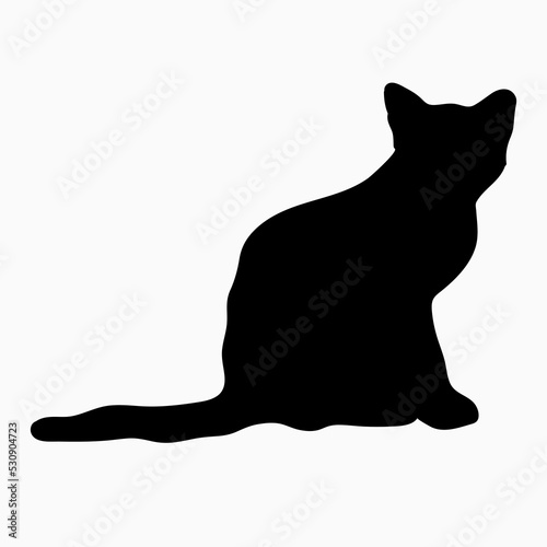Silhouette of a cat on a white background.
